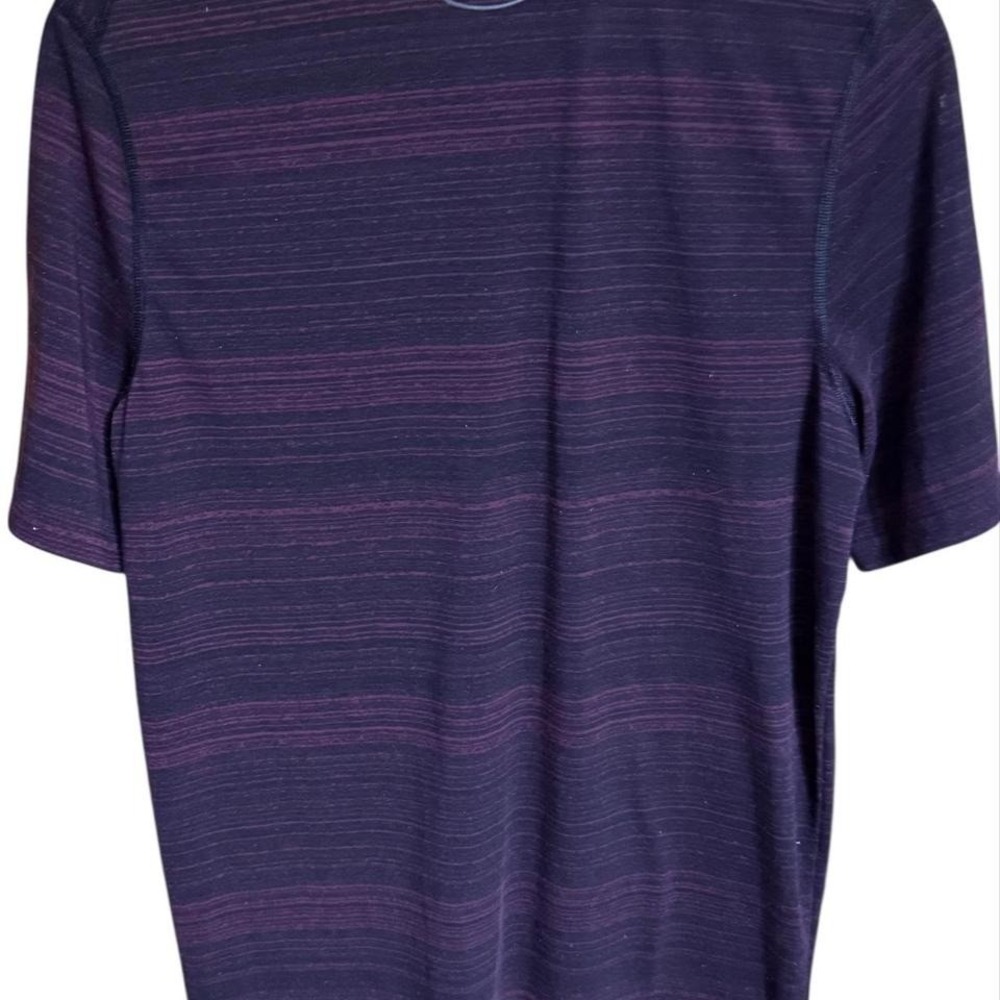Under Armour Threadborne HeatGear Tee – Men's S – Maroon/Purple Stripe - Picture 3 of 3
